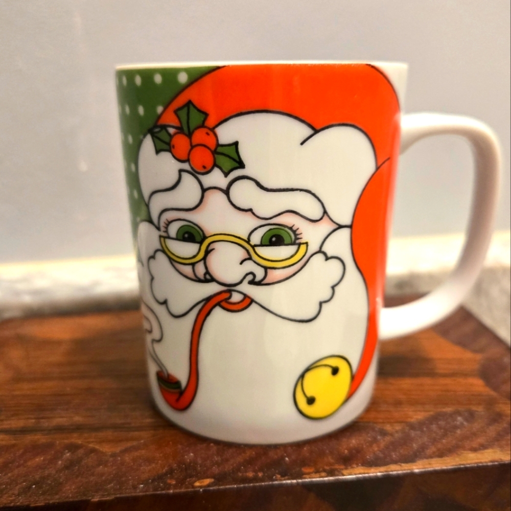 Vintage 1979 Fitz & Floyd Santa Claus Noel Christmas Retro Mug Cup Japan